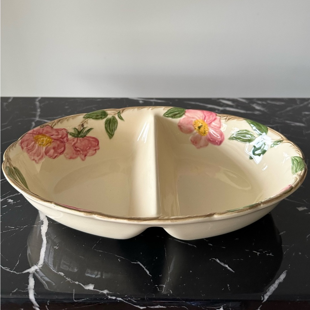 Franciscan Desert Rose Divided Serving Vegetable Dish Vintage Collectible